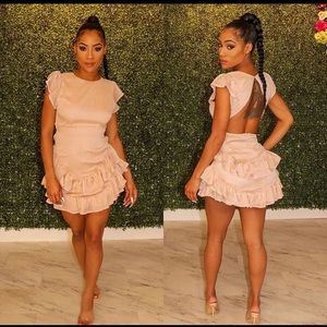 Nude Ruffled Dress
